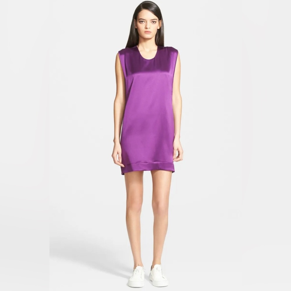Helmut Lang | Purple Silk Cutout Dress